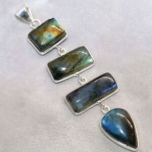Labradorite Gemstone 925 Sterling Silver Handmade Pendant Necklace